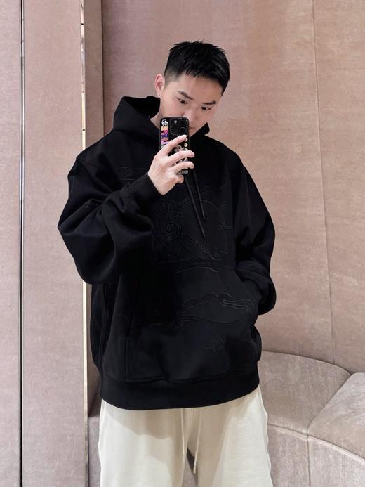 巴家 黑战马刺绣连帽卫衣（JN） 商品图0