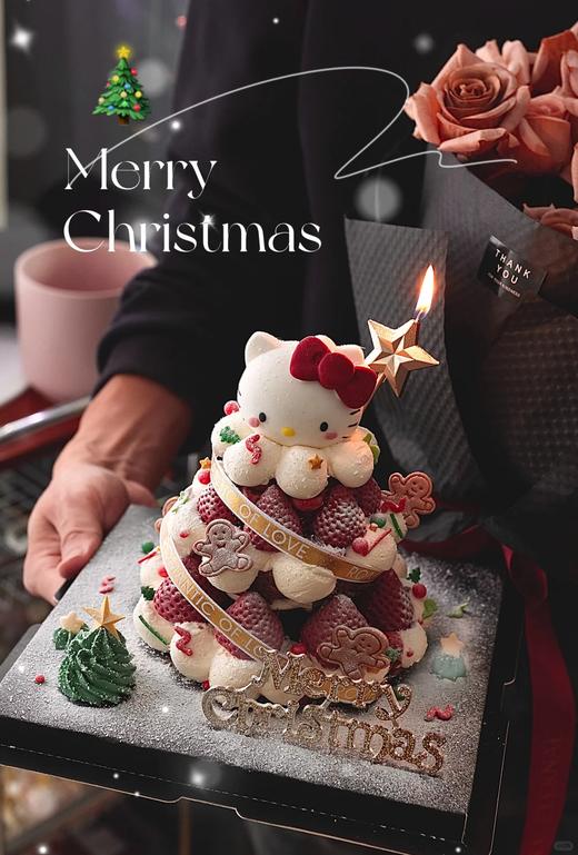 【圣诞草莓季】可爱Hello Kitty草莓塔A款 商品图0