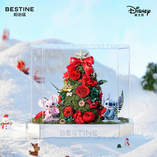 VBEINGS花语 圣诞礼物迪士尼史迪仔永生花史迪奇玫瑰花摆件花束生日礼物 商品图3
