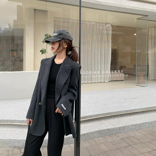 金蘑菇菇 邦尼大衣/骆驼绒双面绒大衣 6大专柜同款 带垫肩 商品图2