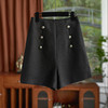 【高货wl】全新升级【铂金会员220/天猫299/差价79】(11004) 洛诗琳法式通勤小香风名媛双排扣A字高腰阔腿毛呢短裤女 商品缩略图2