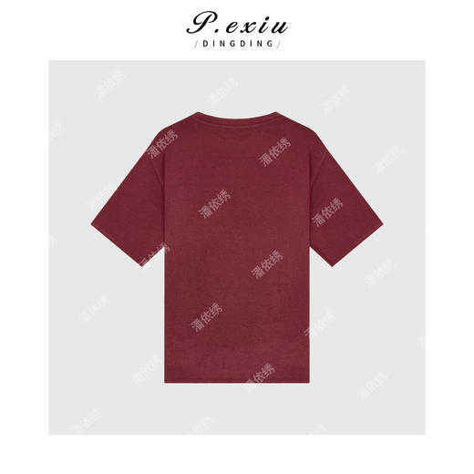 A008潘依绣丁丁宠粉PanYiXiu/潘依绣肌理感加厚磨绒舒适百搭秋冬短袖T恤 W-62609 商品图2