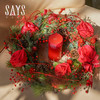圣诞蜡烛鲜花花环 商品缩略图0