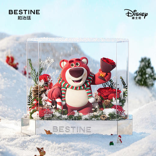 VBEINGS花语 『奇幻冬日』圣诞礼物迪士尼草莓熊花束永生花礼盒玫瑰花摆件生日礼物 商品图1