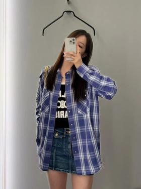 赛琳 格子竹节纱面料 格纹衬衫（JN）