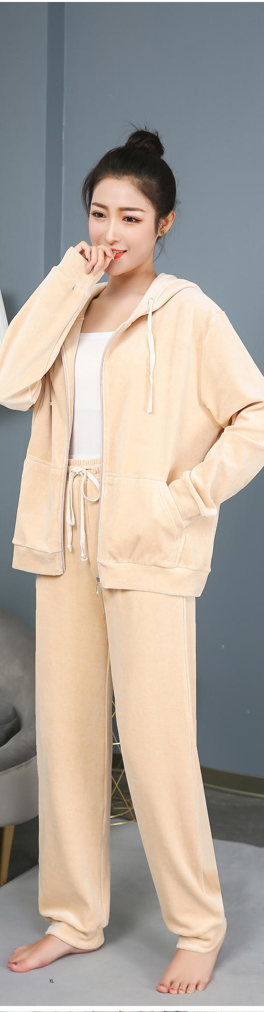 天鹅绒长裤（女）棕色 商品图2