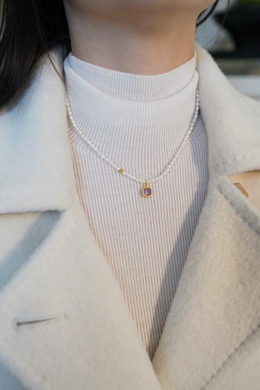 高亮淡水珍珠小米珠项链、原创设计款串珠锁骨链 3-4mm精致款 干净透亮 时髦百搭 温润恬静，佩戴气质吸睛！ 商品图6