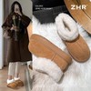 ZHR加绒加厚雪地靴女2024新款冬季丑萌大头棉鞋女保暖增高毛毛鞋 商品缩略图0