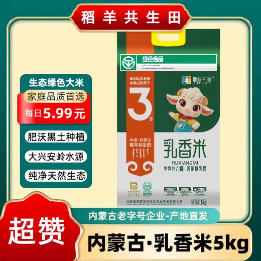 【内蒙古草原 乳香米 胚芽米】羊肥滋养的土地，灌溉大兴安岭天然水，大米口感软糯回甘回甜，全家人的健康米 商品图0