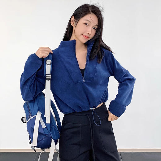 跃牌【禅语梵心】冬季健身外套防寒保暖摇粒绒长袖瑜伽服WT4704 商品图3