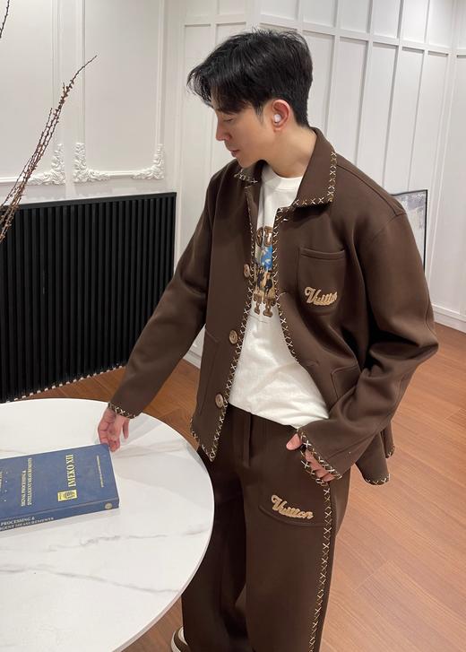 驴家 超洋气的👍段染线缝边外套➕微阔腿长裤（JN） 商品图2