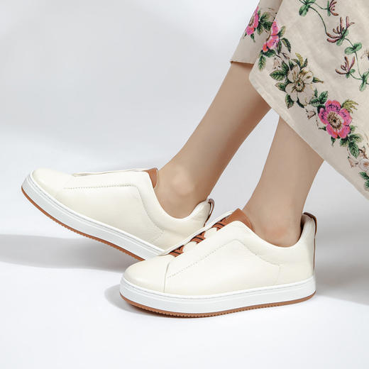 【男女同款】Wayne韦恩呼吸鹿皮舒适拼色小白鞋WF3099 商品图14