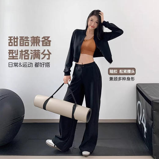 跃牌【禅语梵心】秋冬轻量加绒冲锋户外休闲长裤防风健身运动梭织裤蓄热保暖CK3041 商品图1