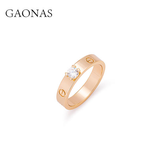 GAONAS 高纳仕  时尚设计欧美潮流玫瑰金色戒指11005JRG 商品图1