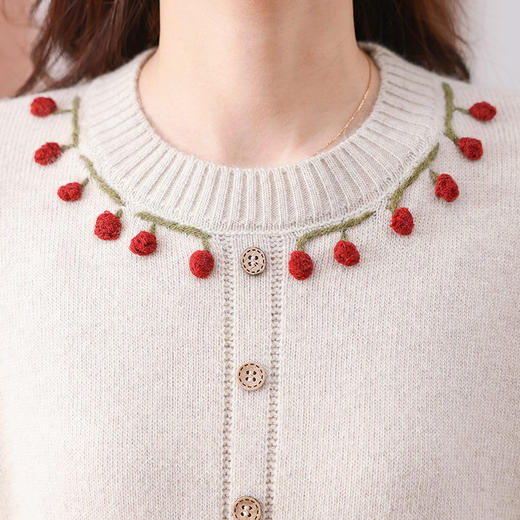 CC-101-56731小个子毛衣女士秋冬2024新款洋气短款重工针织打底衫宽松上衣内搭 商品图3