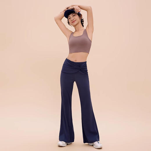 跃牌【禅语梵心】宽松休闲直筒喇叭长裤纽结舞蹈健身裤女CK5112 商品图4