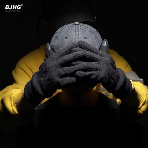 BJHG反光摇粒绒手套男士秋冬新款触屏保暖防风反毛骑行摩托车手套 商品图3