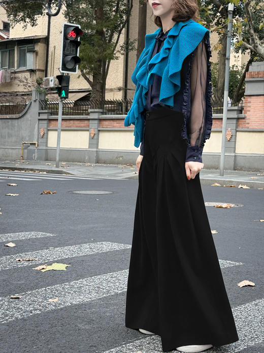 TYNVIE 折褶装饰阔腿裤 商品图9