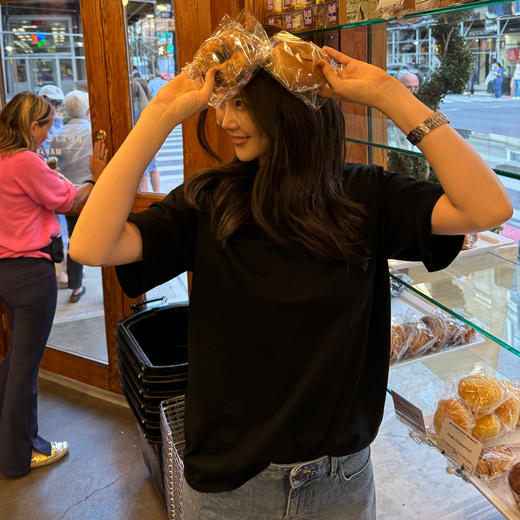 ROMI STUDIO“松弛夏日”26s270G砂洗磨毛五分落肩廓形T恤 431T8091 商品图2