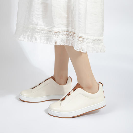 【男女同款】Wayne韦恩呼吸鹿皮舒适拼色小白鞋WF3099 商品图13