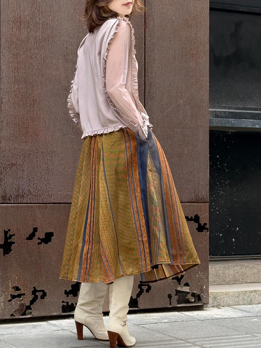 TYNVIE 网眼纱袖木耳边真丝上衣-粉色 商品图7