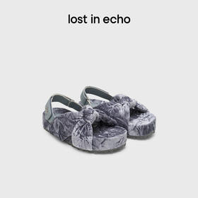 [捡漏价]lost in echo2024秋季新款丝绒交叉扭结后提带勃肯鞋时装凉鞋女