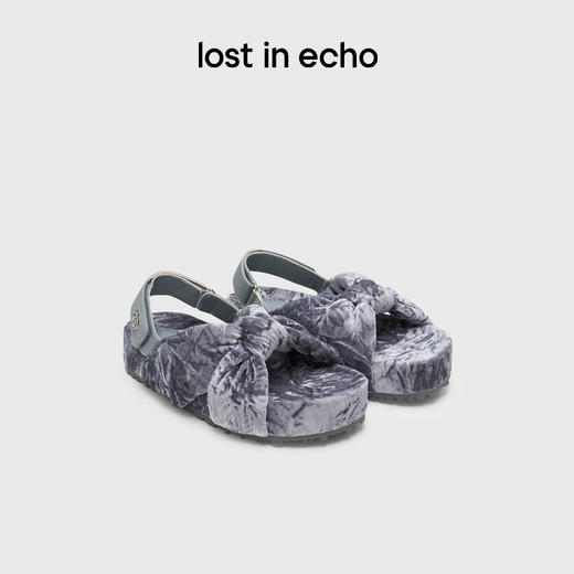 [捡漏价]lost in echo2024秋季新款丝绒交叉扭结后提带勃肯鞋时装凉鞋女 商品图0