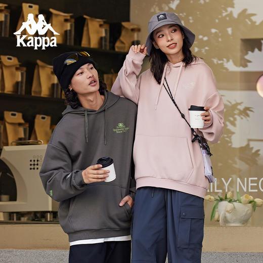 Kappa卡帕背靠背秋季新款情侣连帽运动卫衣长袖上衣女针织套头衫K0EZ2MT31D 商品图1