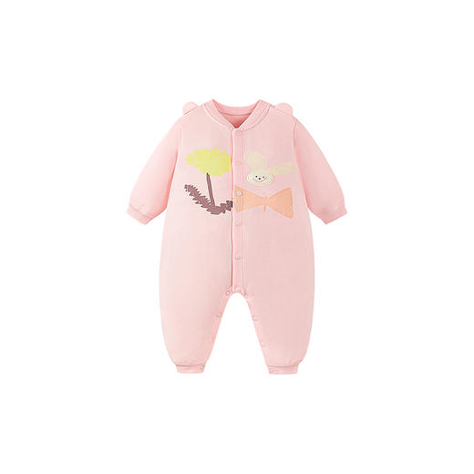 迷你巴拉外出连体衣男女童宝宝萌趣棒球领爬服哈衣2025春新品 商品图4