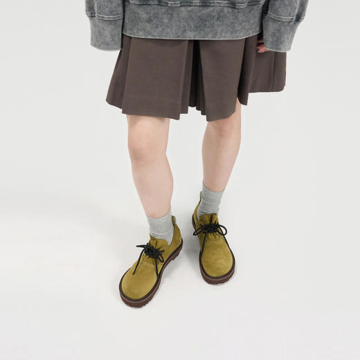 lost in echo2024秋季新款休闲翘圆头积木跟牛皮厚底德比鞋大头鞋 商品图3