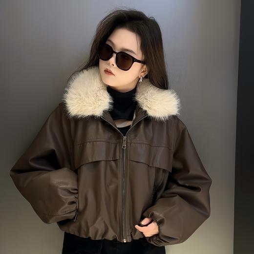 Z毛领皮短外套 冬季 056684510020 商品图0