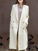 TYNVIE 修身插袋羊毛大衣-白色 商品缩略图1