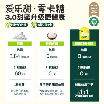 爱乐甜零卡糖咖啡代糖0卡糖1:1代白砂糖赤藓糖醇冲饮饮料天然调味品500g /粮油调味 /调味品 /糖 商品图5