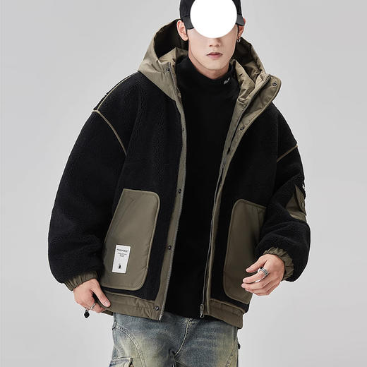 裁缝学苑MQ48新款羽绒服纸样男士加厚拼接工装羊羔绒外套上衣样板图纸 商品图3