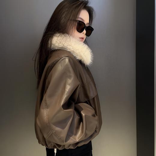 Z毛领皮短外套 冬季 056684510020 商品图2