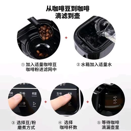 东菱（Donlim） 全自动家用咖啡机现磨美式小型滴漏式智能一体机办公室意式咖啡DL-KF1061 美式全自动|DL-KF1061 商品图3