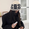 复古菱格针织毛线帽女 冬季针织帽显脸小 保暖防寒 商品缩略图7
