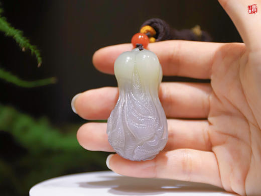 和田烟紫玉白菜 配精美编制挂绳   赠证书 商品图3