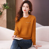 CC-101-56732小个子毛衣女士2024新款秋冬季洋气圆领提花针织短上衣内搭打底衫 商品缩略图2
