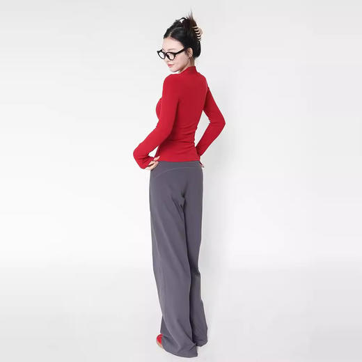 跃牌【禅语梵心】高腰加绒收腹运动宽松直筒长裤女CK3068 商品图1