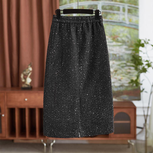 【高货wl】全新升级【铂金会员413/天猫559/差价146】(03050) 洛诗琳重工小香风钉珠圆领外套上衣包臀半身裙气质两件套 商品图3