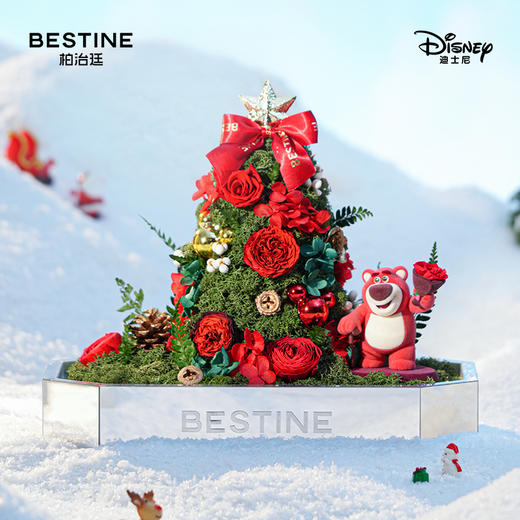 VBEINGS花语 『奇幻冬日』圣诞礼物迪士尼草莓熊花束永生花礼盒玫瑰花摆件生日礼物 商品图2