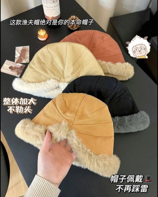 【冬日必备】超保暖超厚实🔥毛毛超软糯的复古渔夫帽三位数帽子破价29.9💰 时尚与实用的完美结合💗 既保暖又可爱，不洗头神器，超显脸小❗ 商品图4