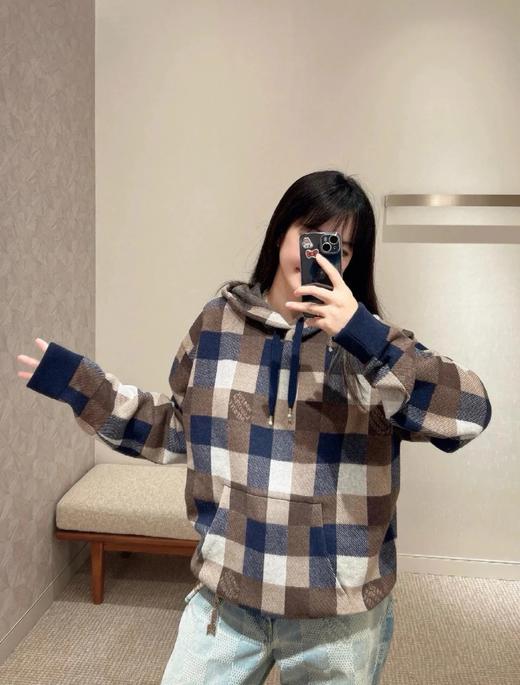 驴家 棋盘格羊毛 毛织帽衫（JN） 商品图1