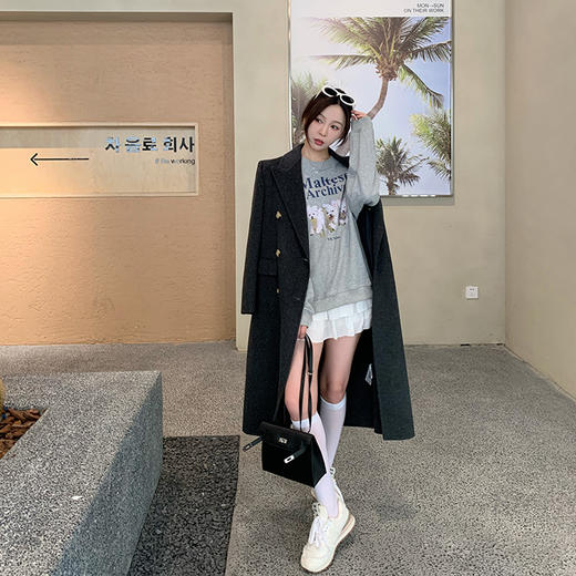 金蘑菇菇 邦尼大衣/骆驼绒双面绒大衣 6大专柜同款 带垫肩 商品图1