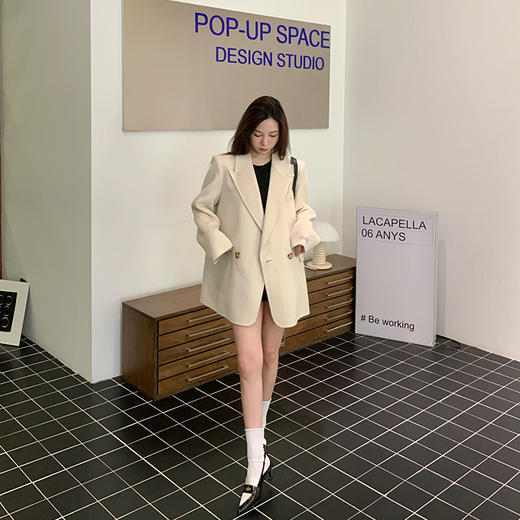 金蘑菇菇 邦尼大衣/骆驼绒双面绒大衣 6大专柜同款 带垫肩 商品图4