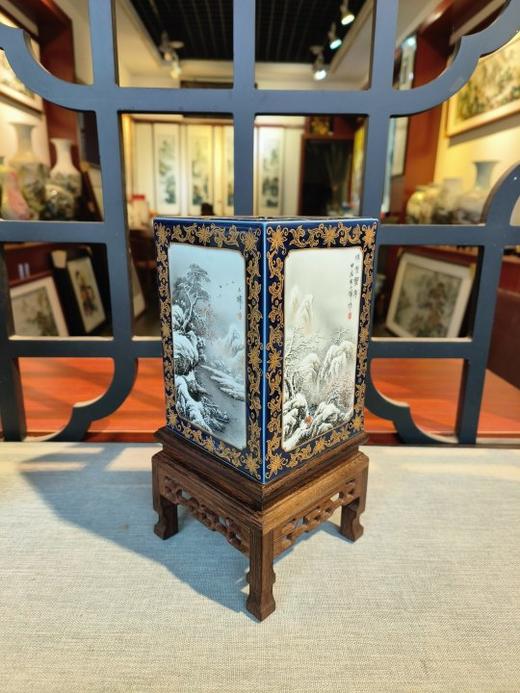 霁蓝描金粉彩《瑞雪丰年》 商品图0