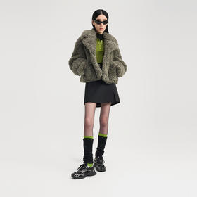 lost in echo2024冬季新款高级蓬松环保仿羊羔毛翻领毛毛保暖外套