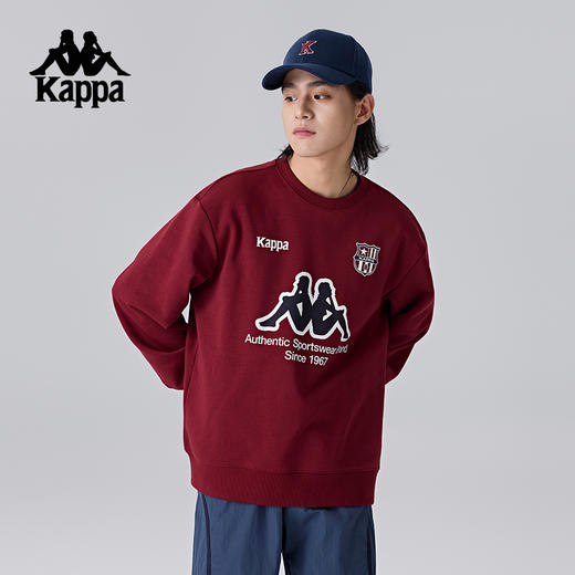 Kappa卡帕背靠背圆领运动卫衣女春秋新款休闲上衣男针织套头衫潮K0F12WT05 商品图1