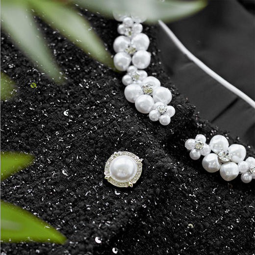 【高货wl】全新升级【铂金会员413/天猫559/差价146】(03050) 洛诗琳重工小香风钉珠圆领外套上衣包臀半身裙气质两件套 商品图2